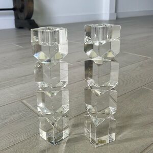 Shannon Crystal Lighting By Design 8” Candlestick Pair